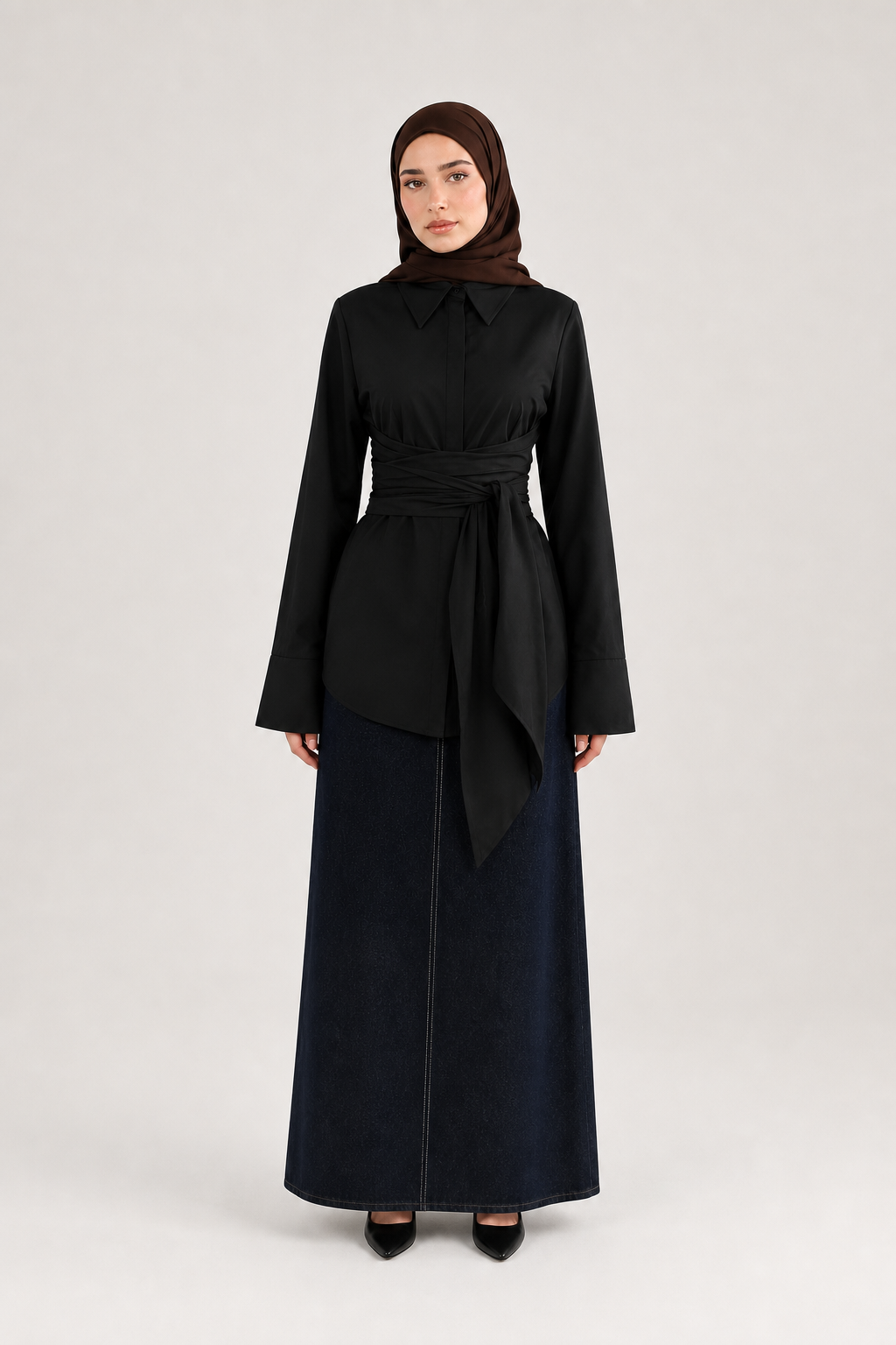 Obi Wrap Shirt - Black