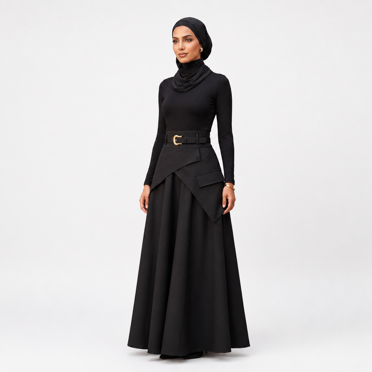 The Axis Layered Skirt (Black)