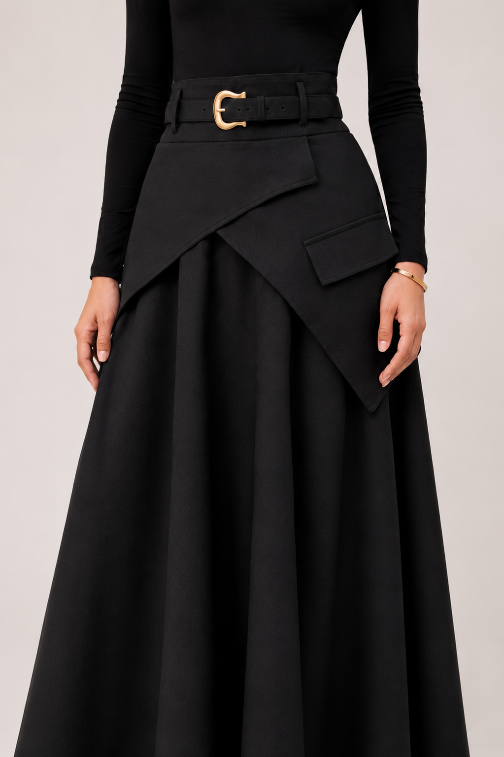 The Axis Layered Skirt (Black)