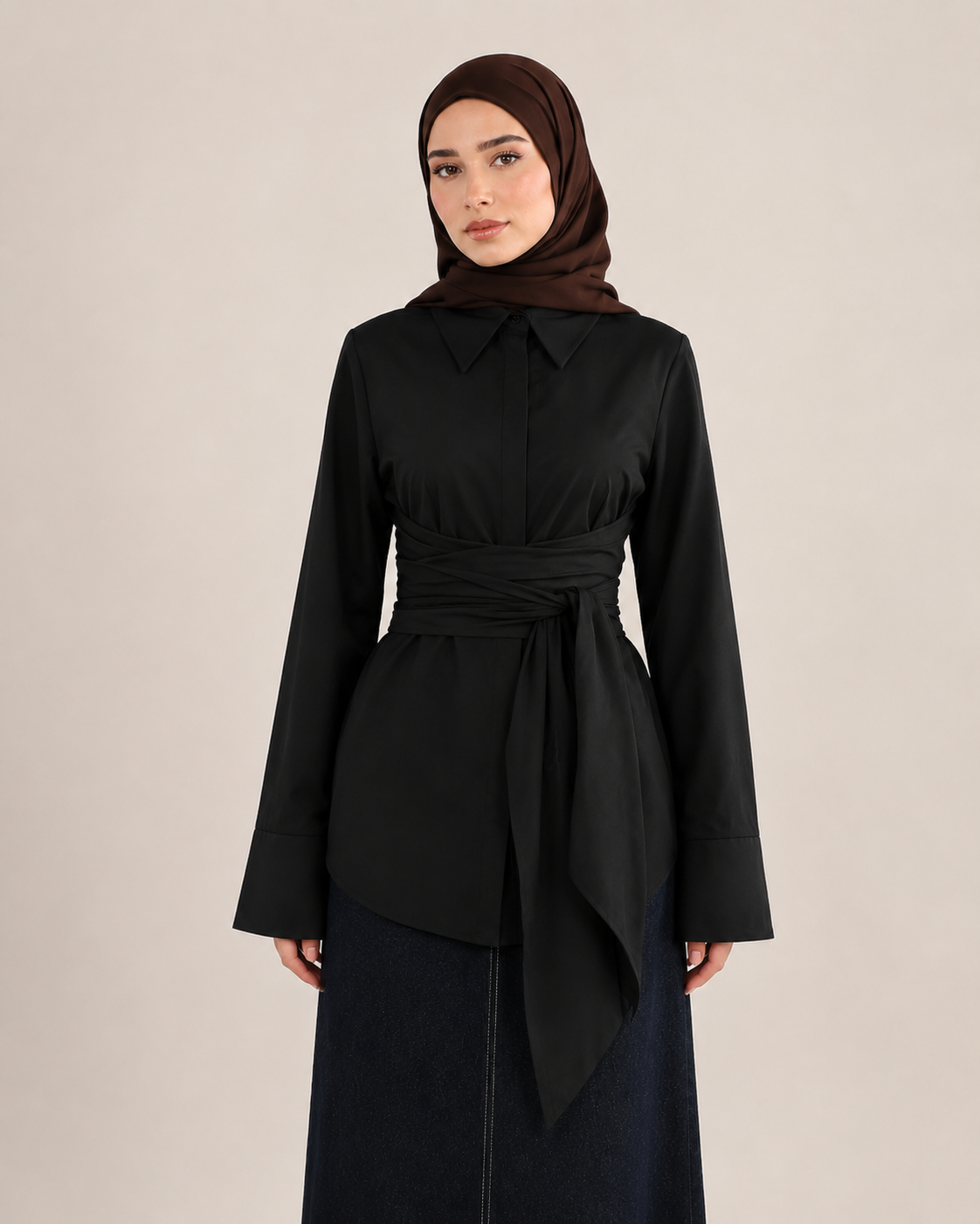 Obi Wrap Shirt - Black