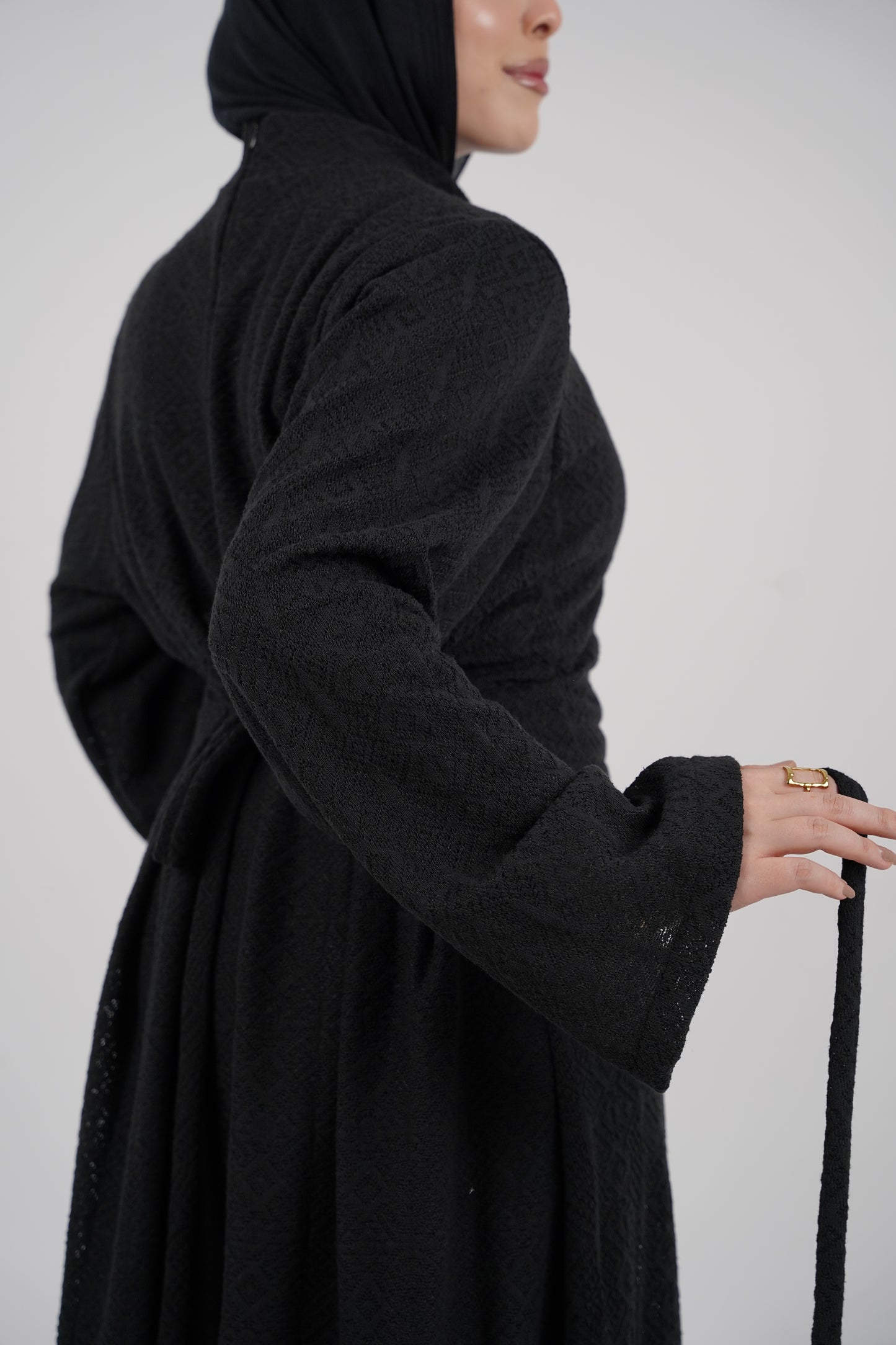 Diamond Knit Dress – Black