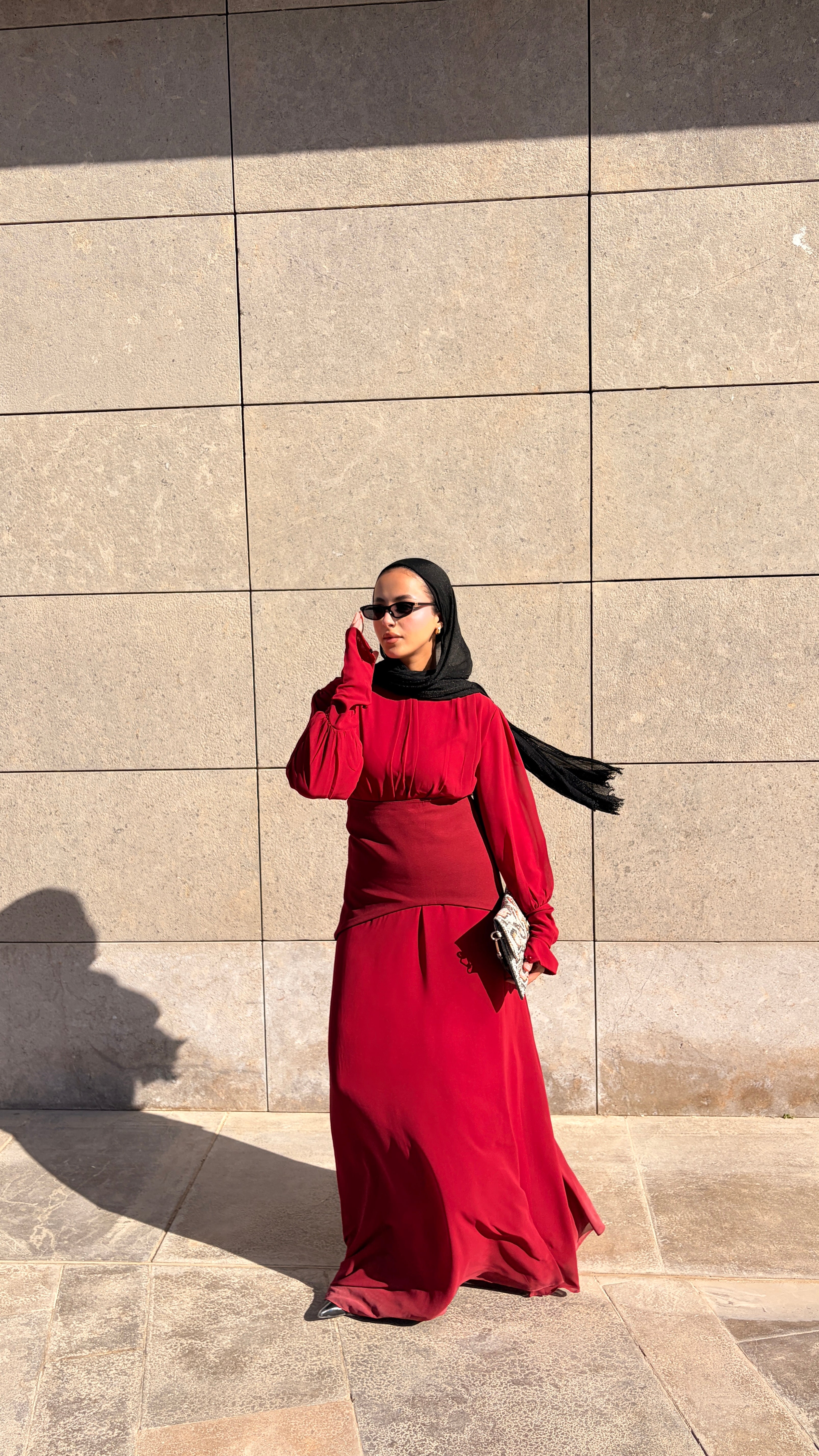 Chiffon Maxi Dress RED