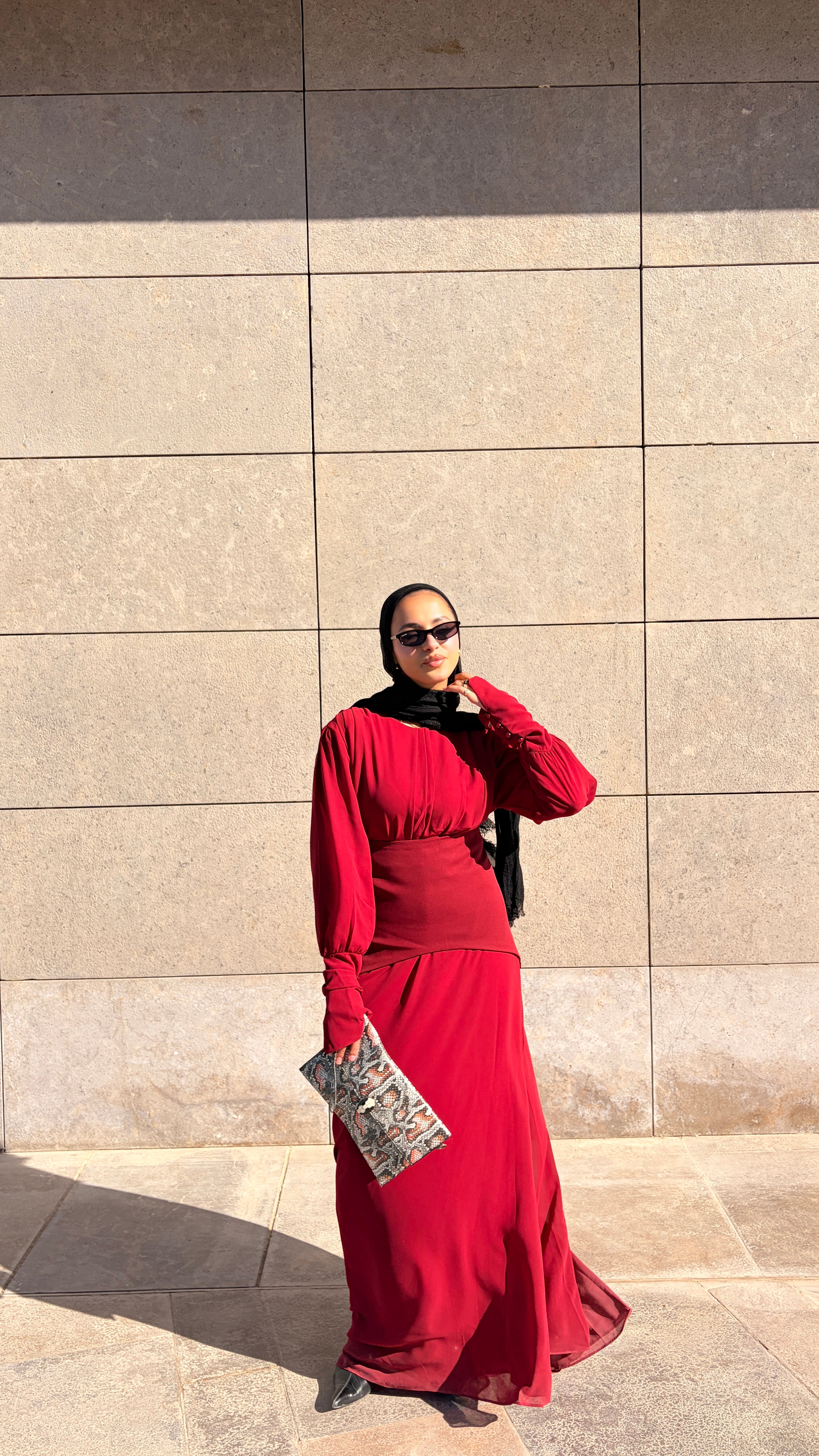 Chiffon Maxi Dress RED
