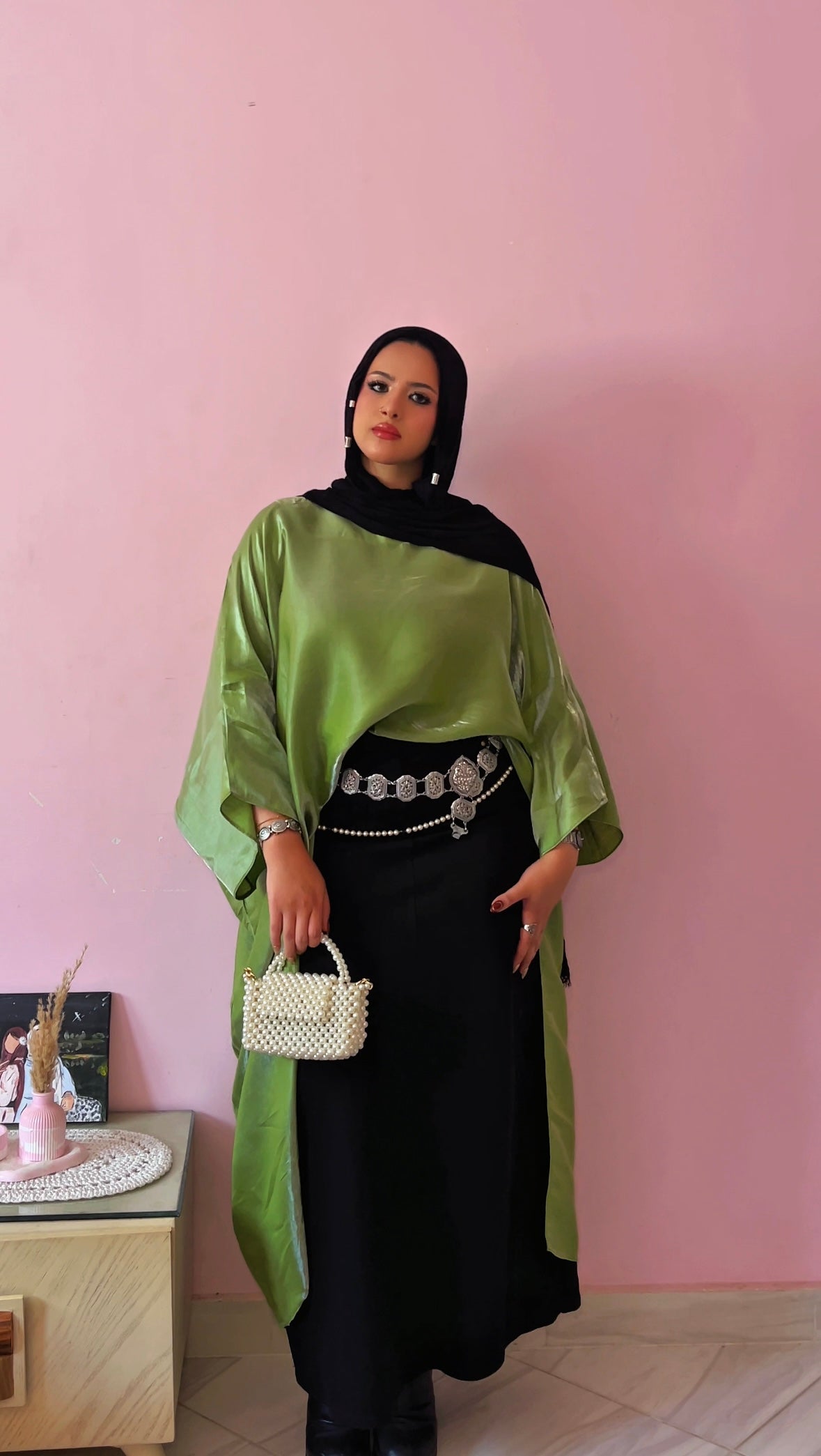 Shirt Dress Olive Sheen