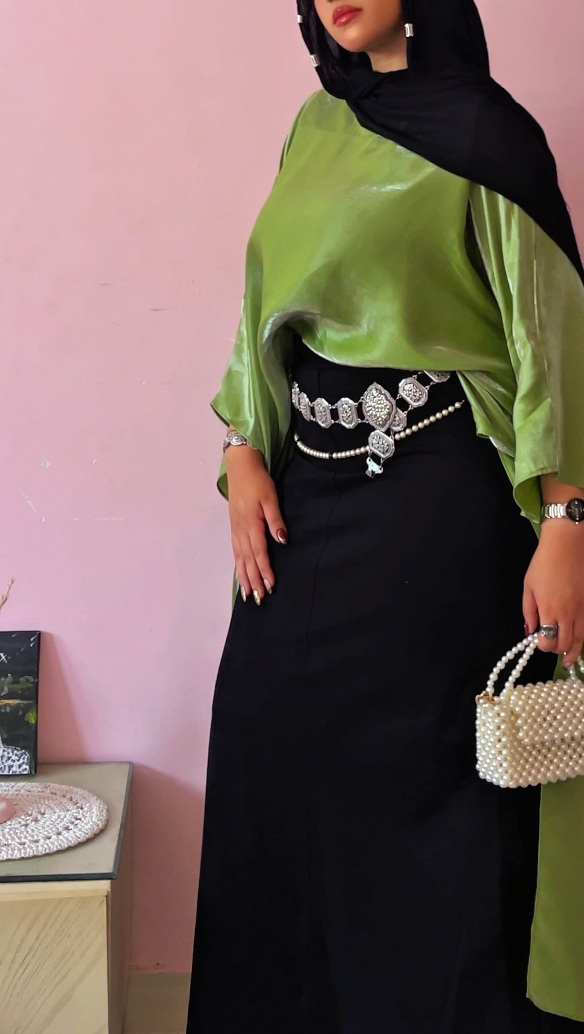 Shirt Dress Olive Sheen