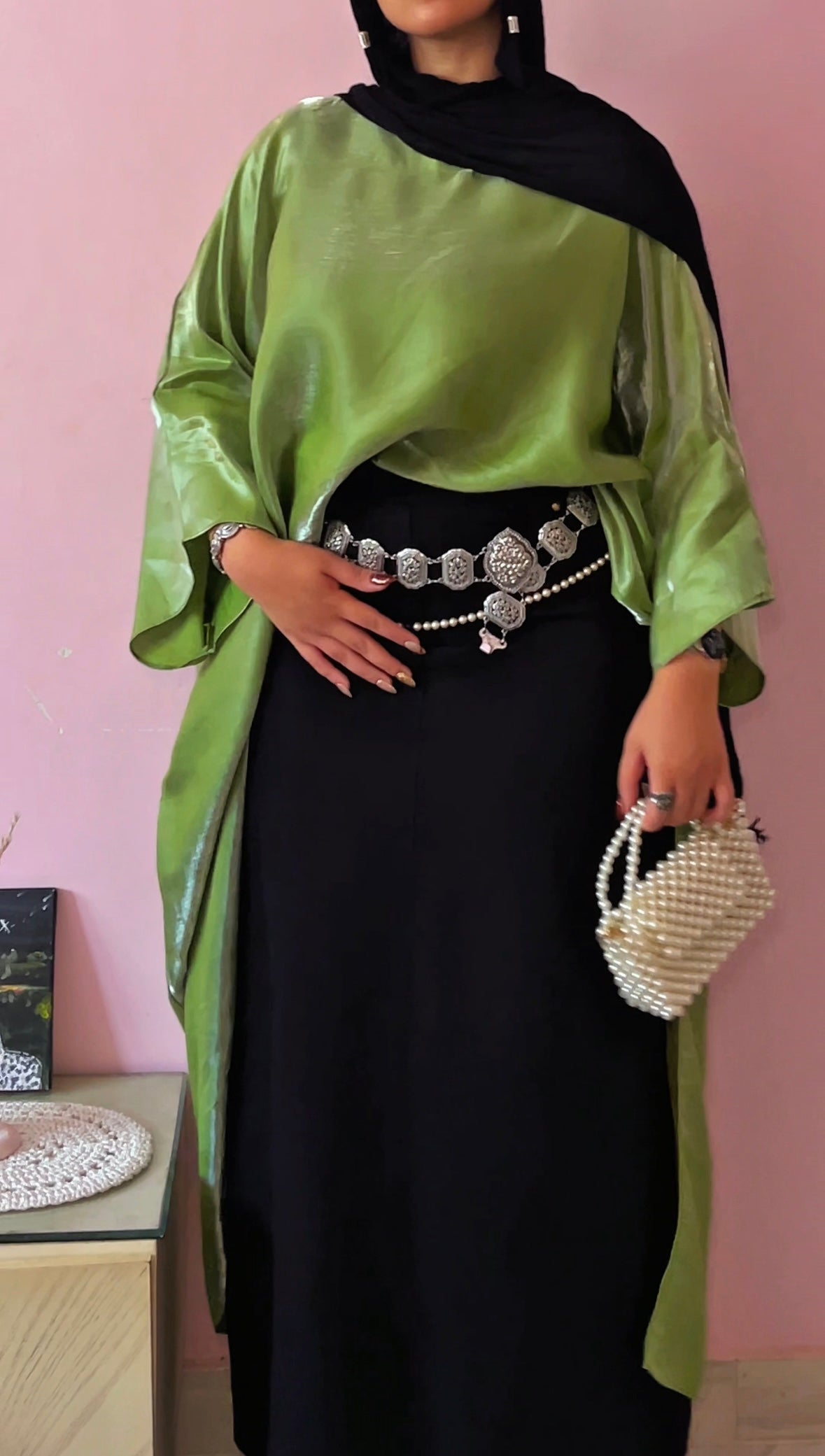 Shirt Dress Olive Sheen