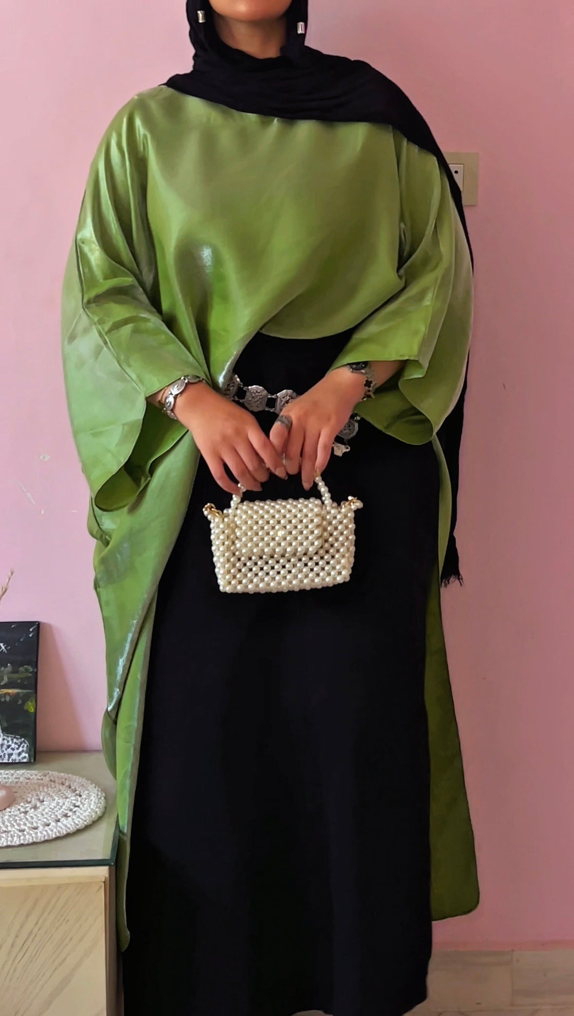 Shirt Dress Olive Sheen