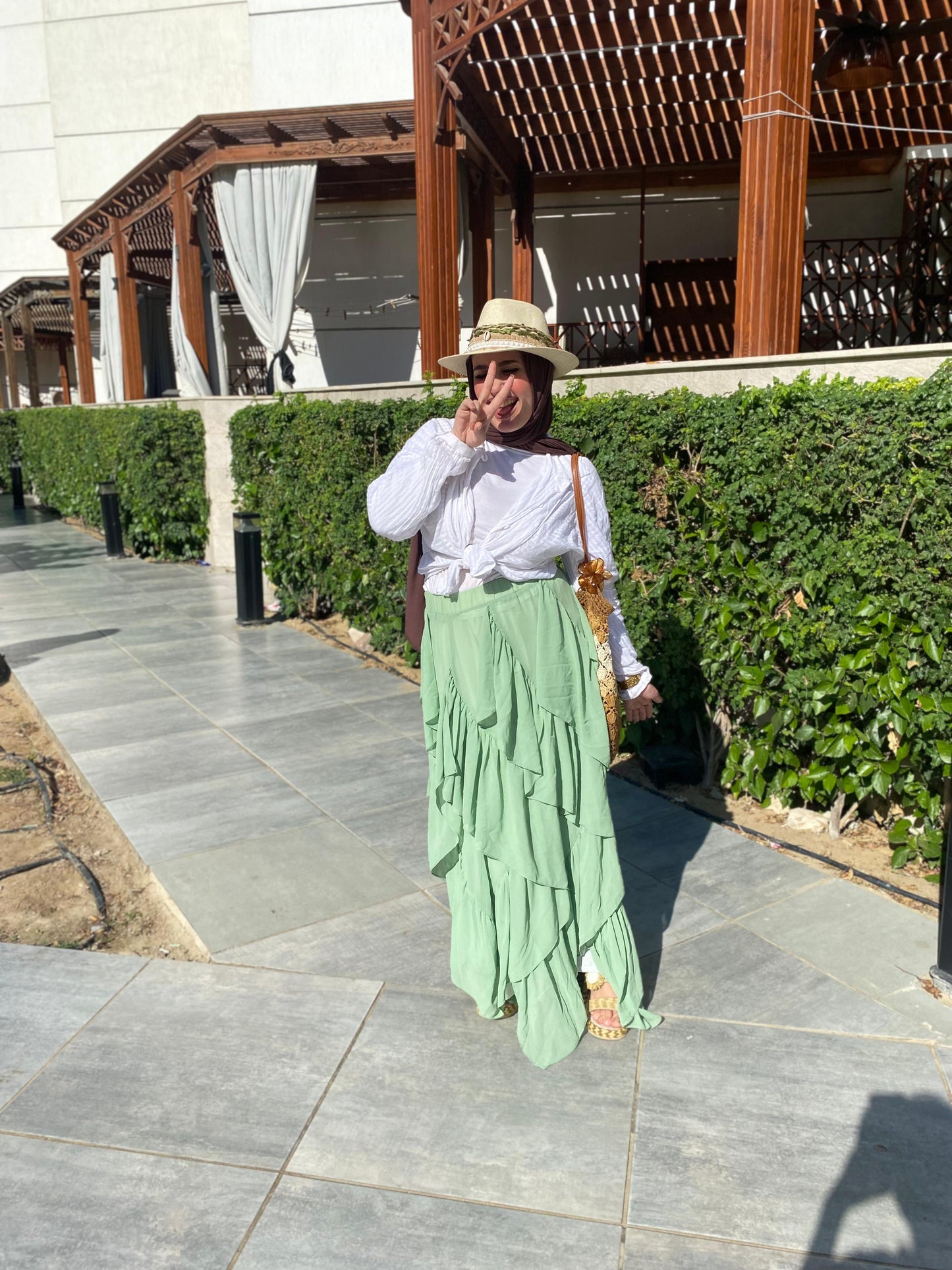 Mint Breeze Ruffle Skirt