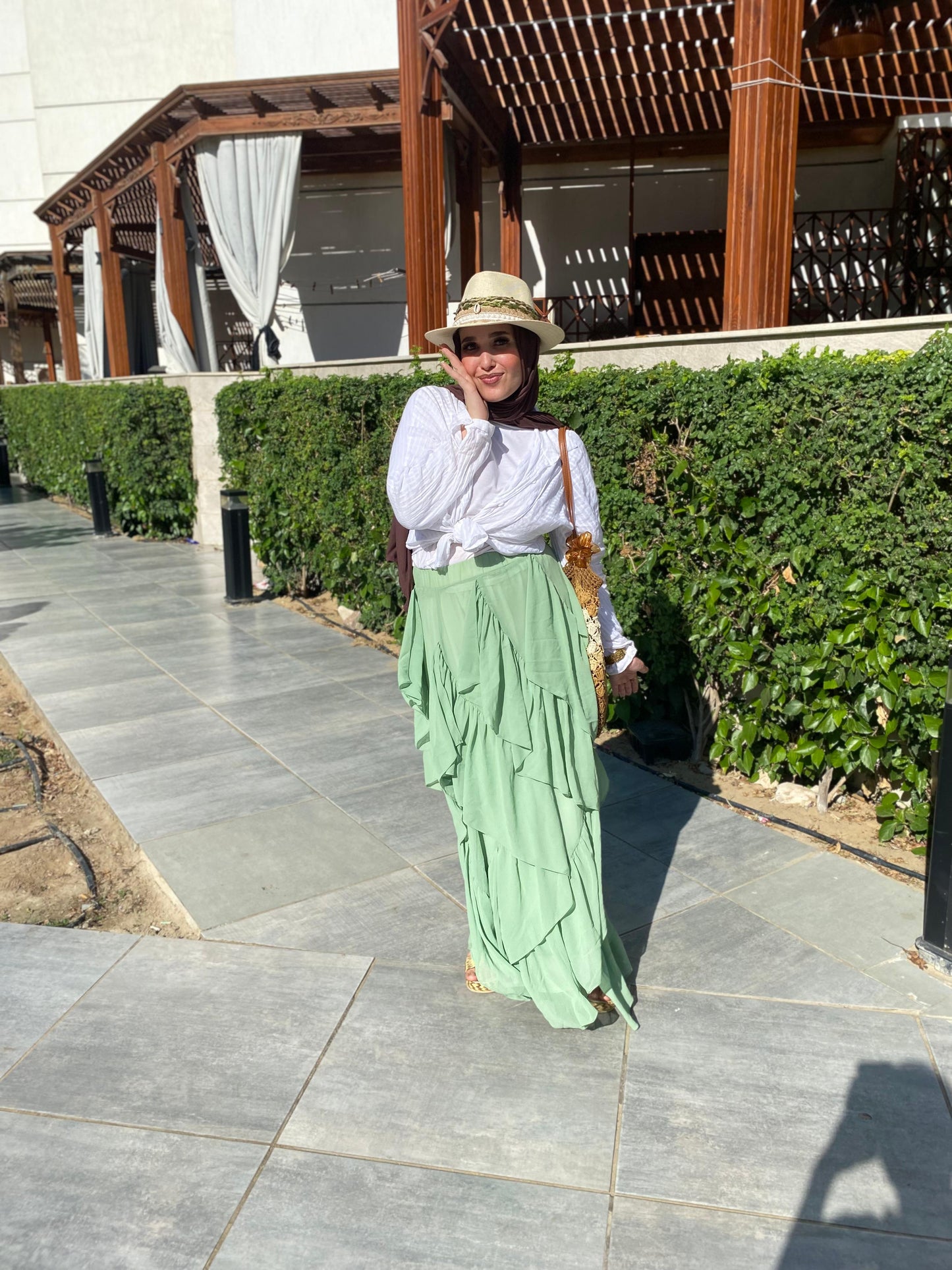 Mint Breeze Ruffle Skirt