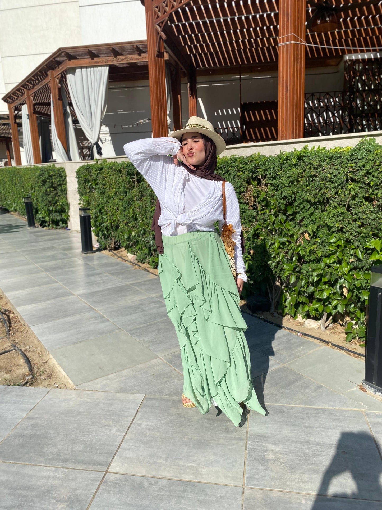Mint Breeze Ruffle Skirt
