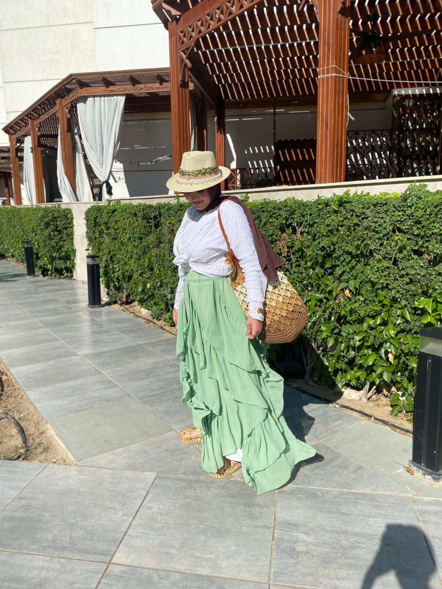 Mint Breeze Ruffle Skirt