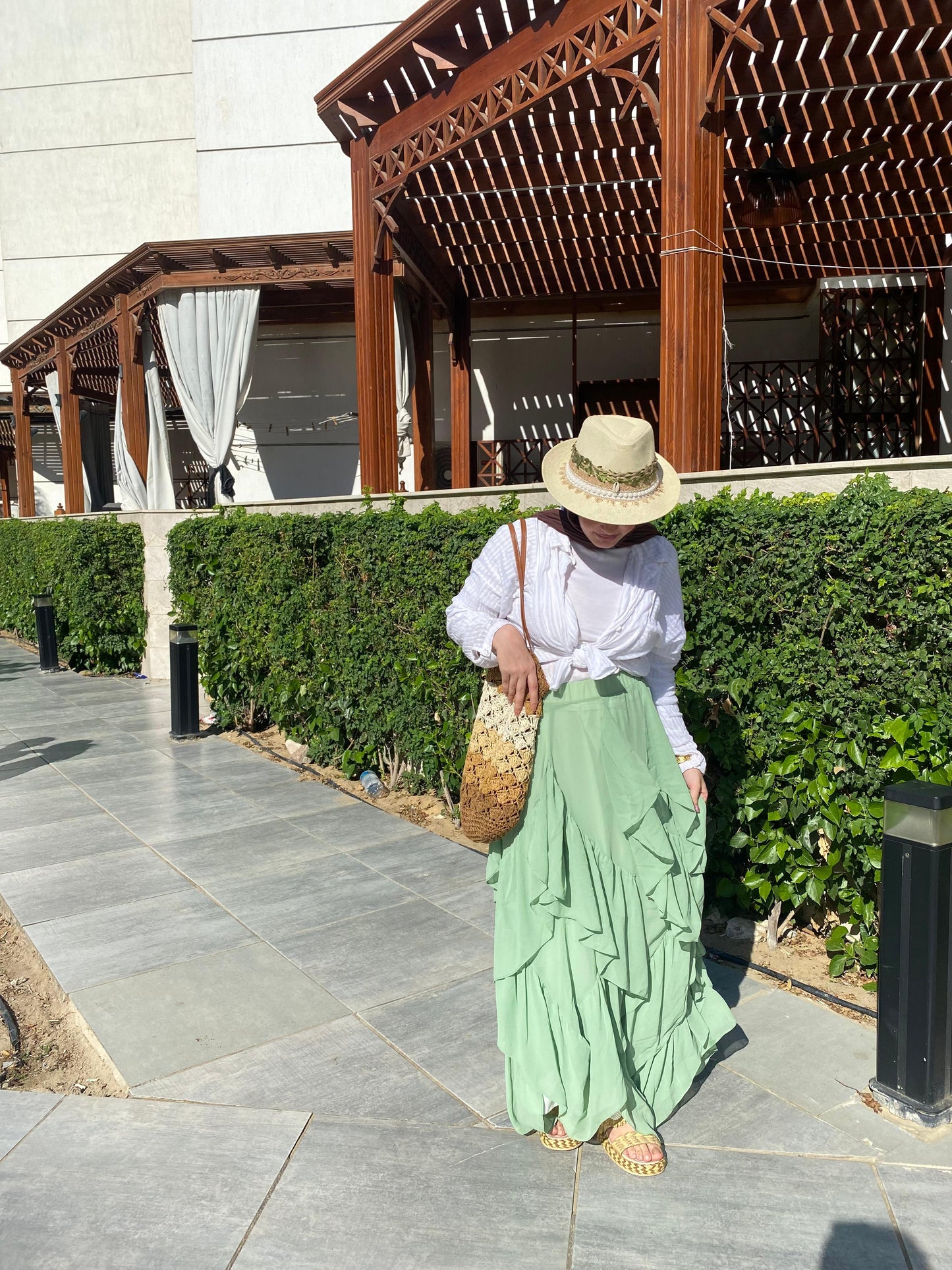 Mint Breeze Ruffle Skirt