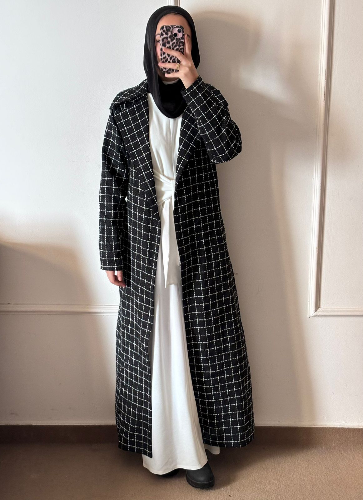 Black & White Checkered Coat