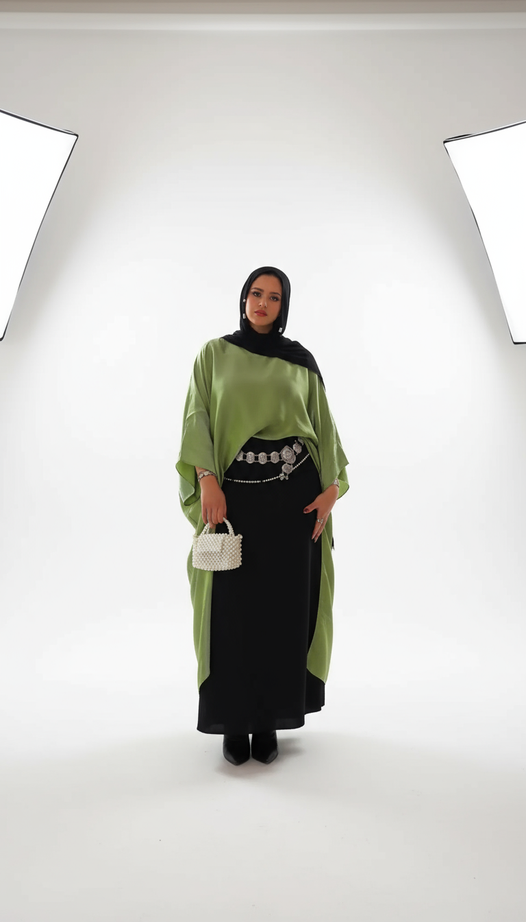 Shirt Dress Olive Sheen