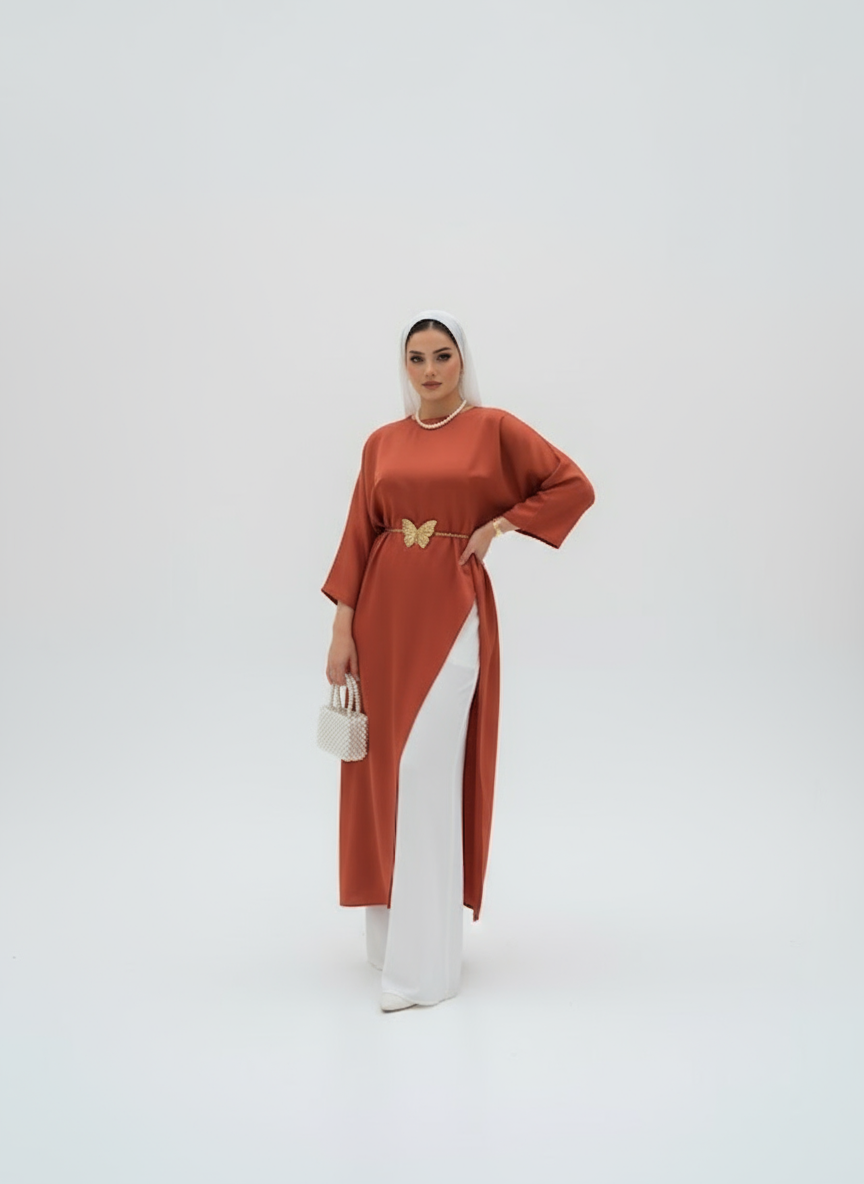 Shirt Dress Burnt Garnet
