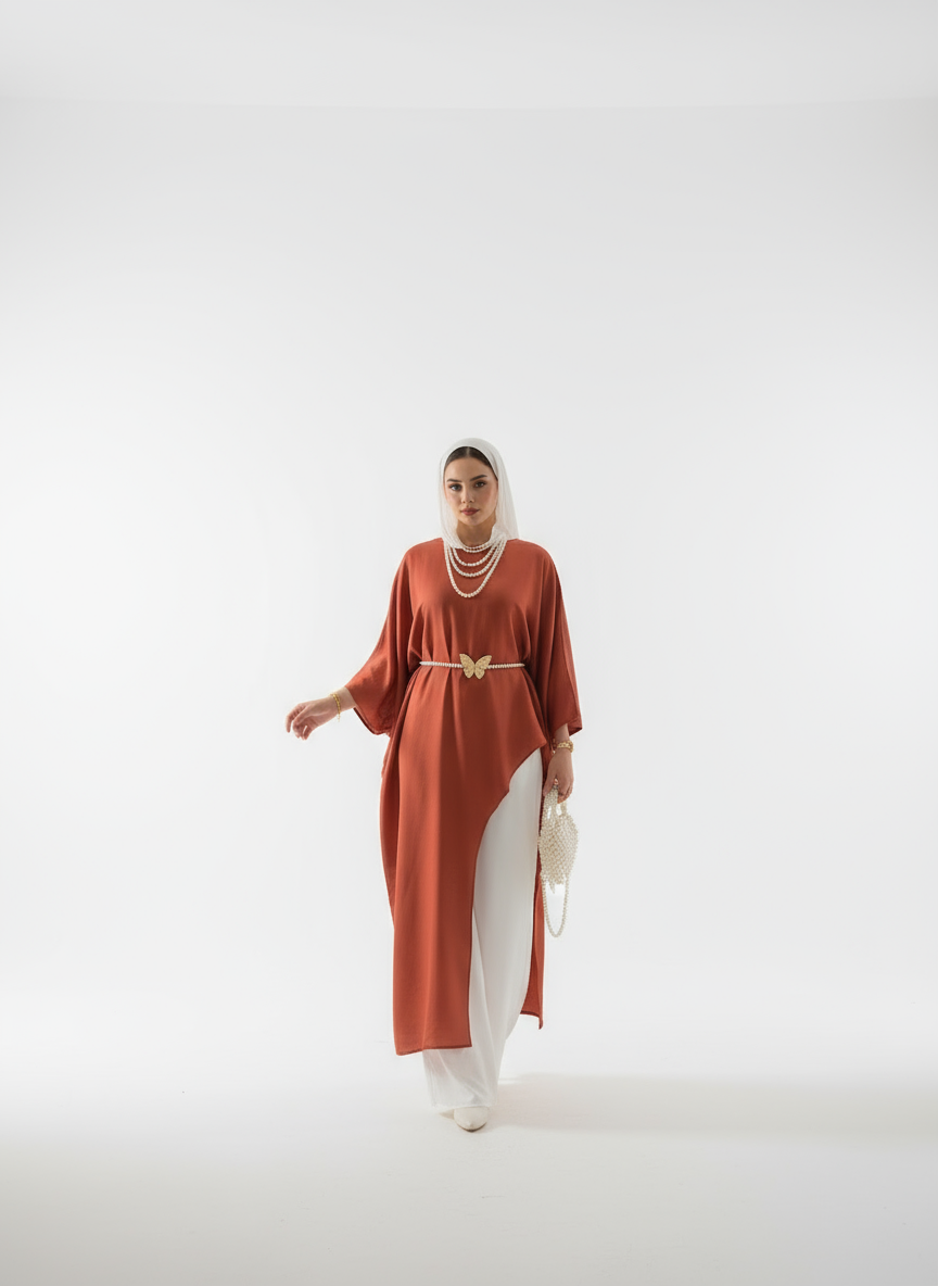 Shirt Dress Burnt Garnet