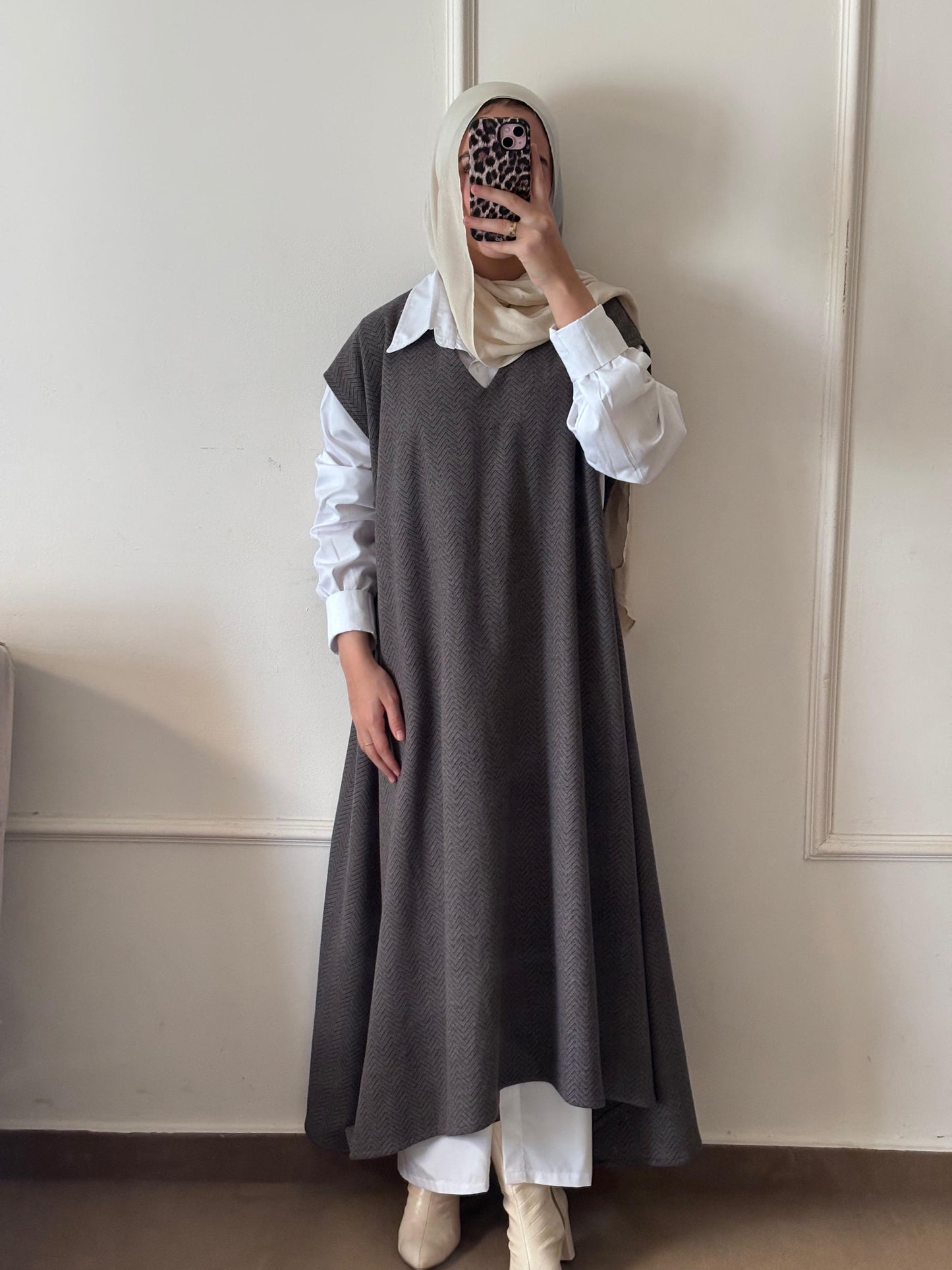 wool dress & basic chemise set