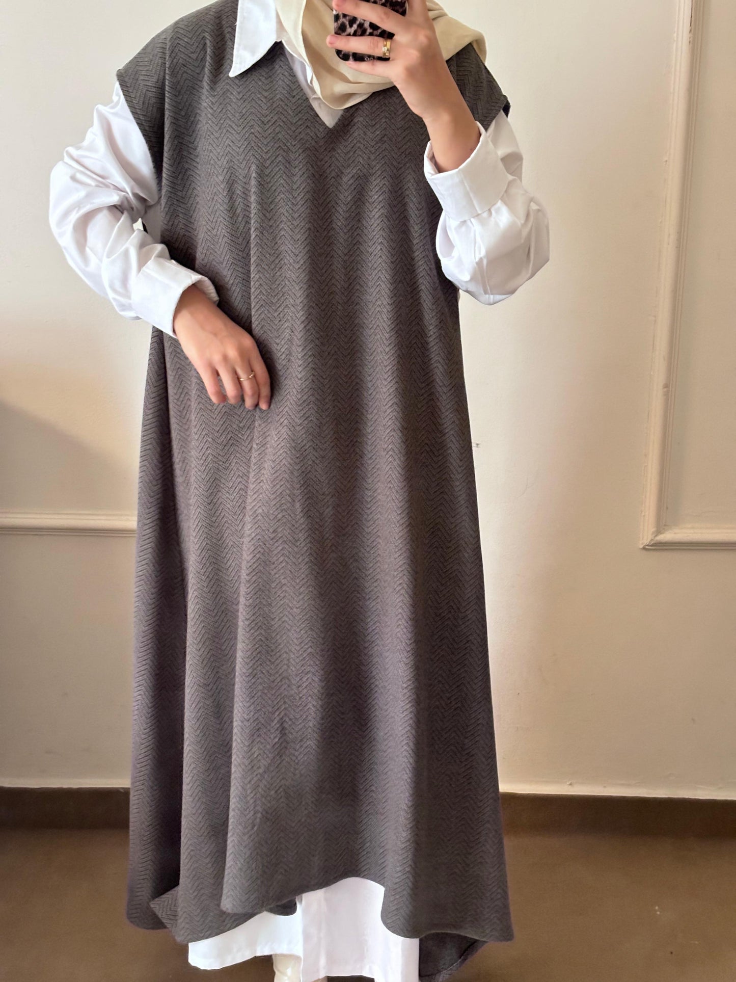 wool dress & basic chemise set