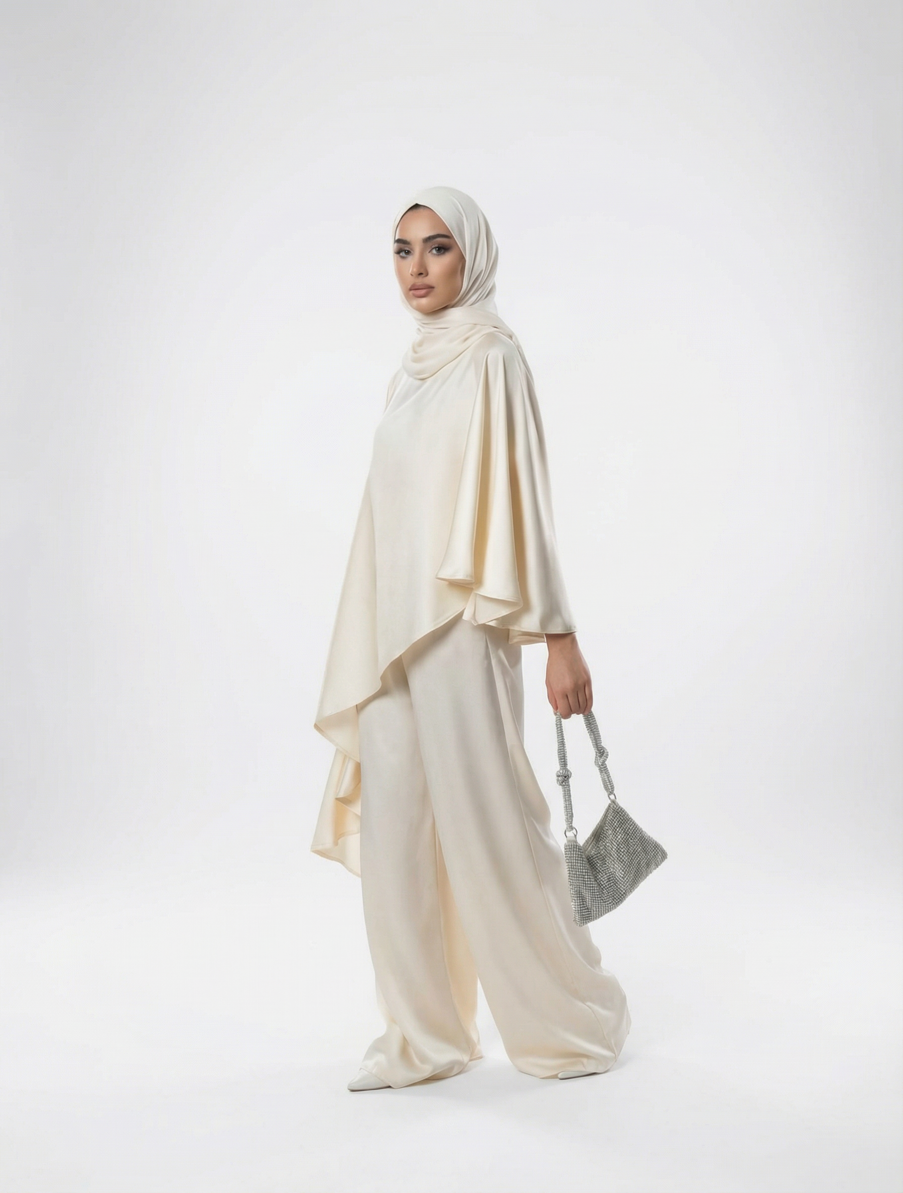 Ivory Grace Satin Flow Set