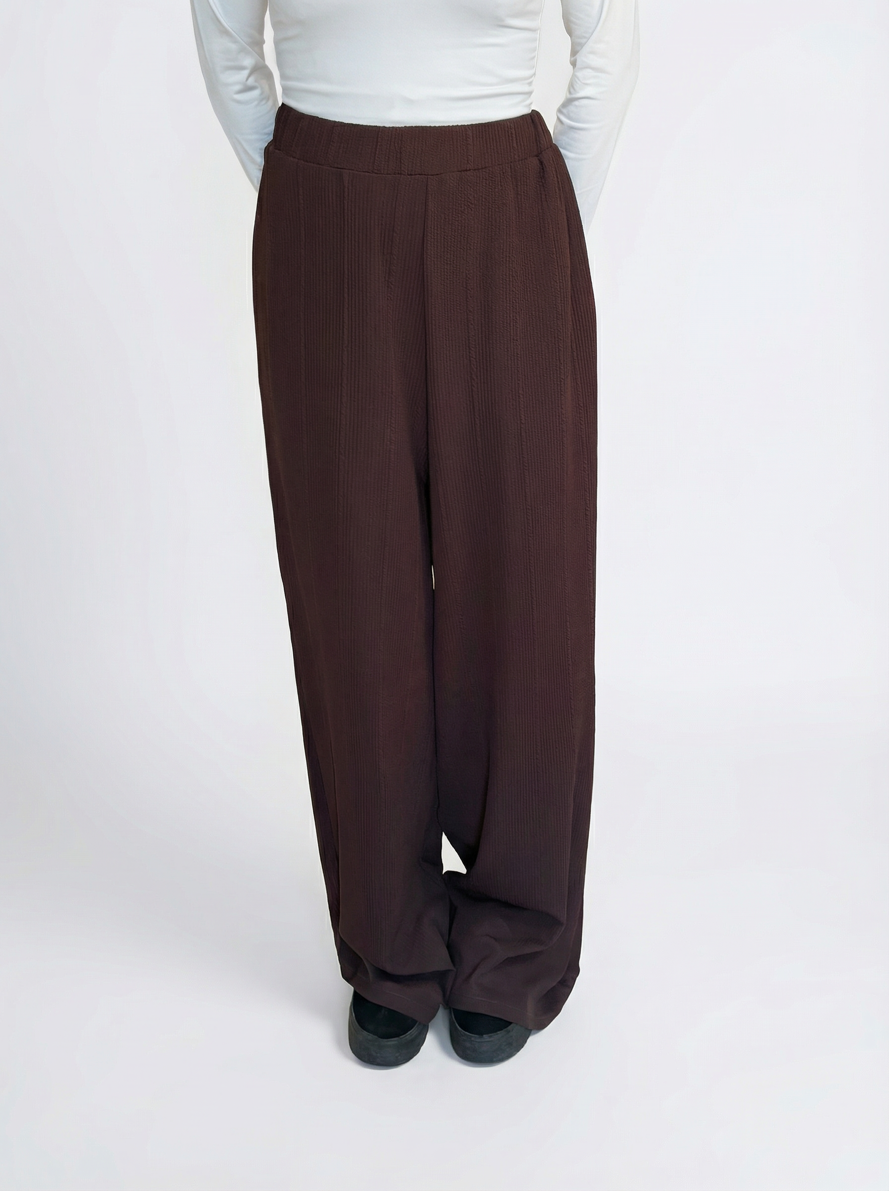Mira Ribbed Pant - Chocolate