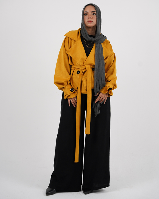 Adele Suede Jacket - Mustard