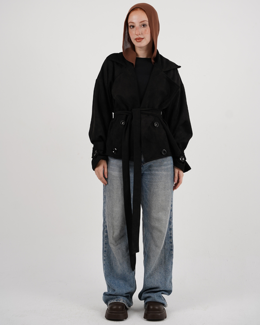 Adele Suede Jacket - Black