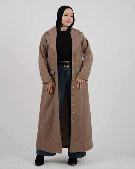 Mocha Long Wool Coat