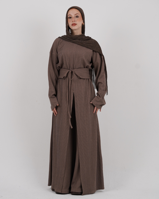 Mira Ribbed Set - Taupe