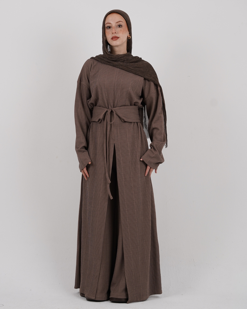 Mira Ribbed Set - Taupe