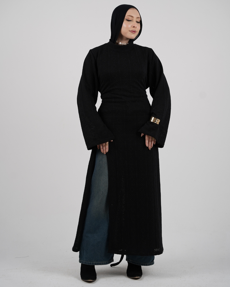 Diamond Knit Dress – Black