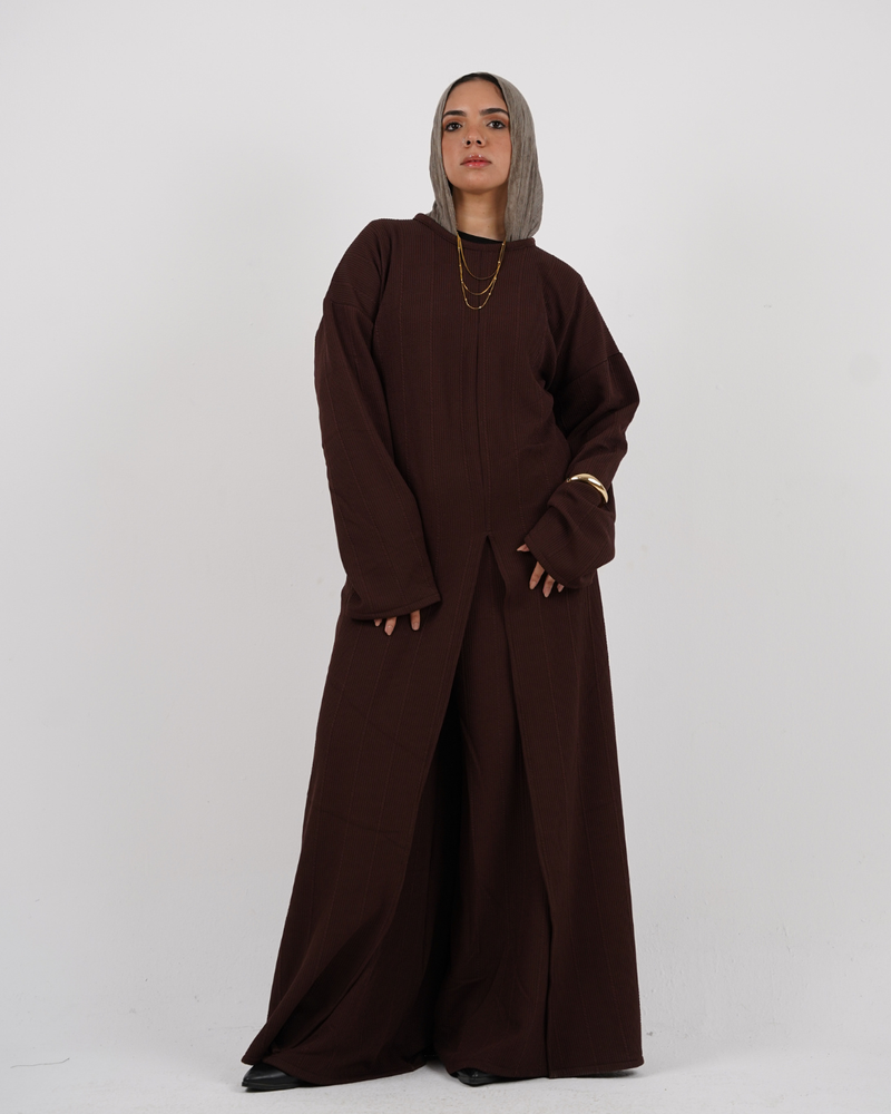 Mira Ribbed Set - Chocolate