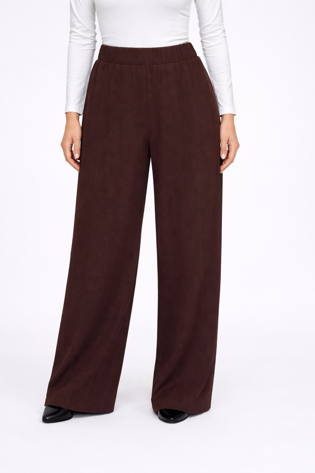 Mira Ribbed Pant - Chocolate