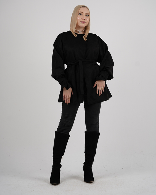 Aria Suede Jacket - Black