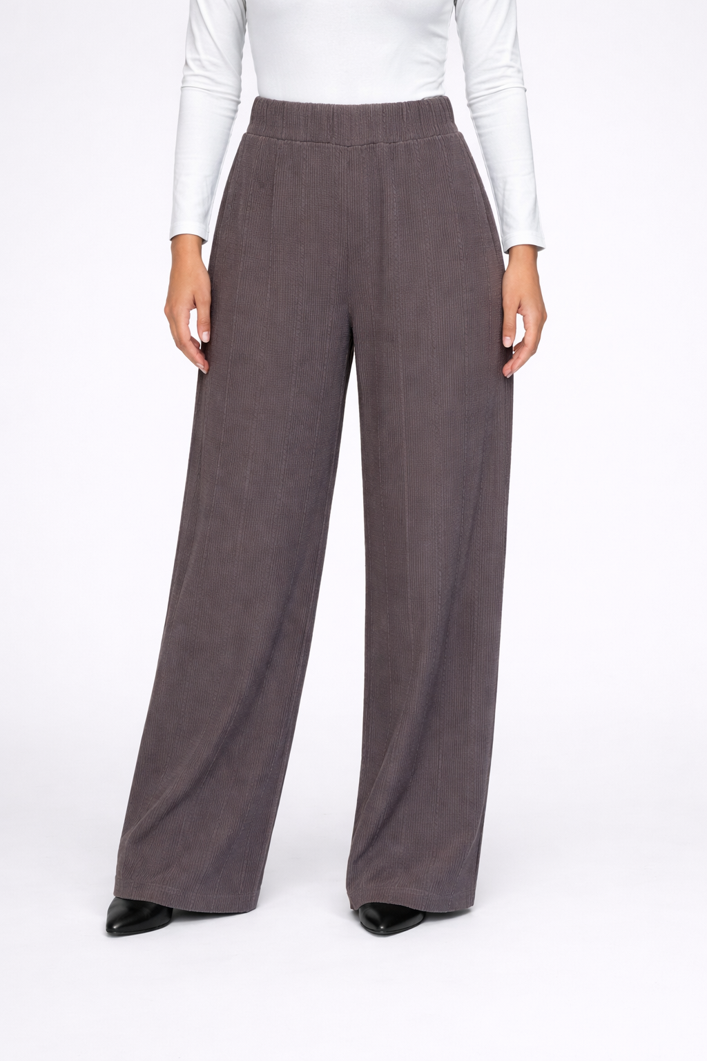 Mira Ribbed Pant - taupe