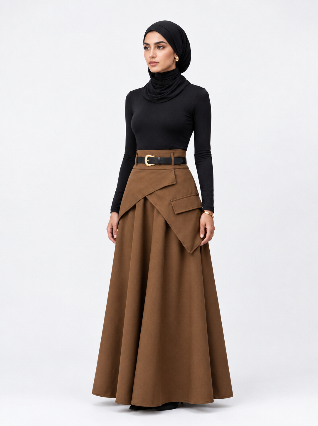 The Axis Layered Skirt (Coffe)