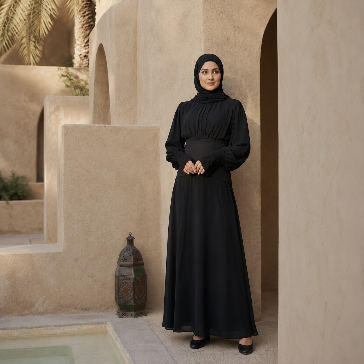 Chiffon Maxi Dress (Black)