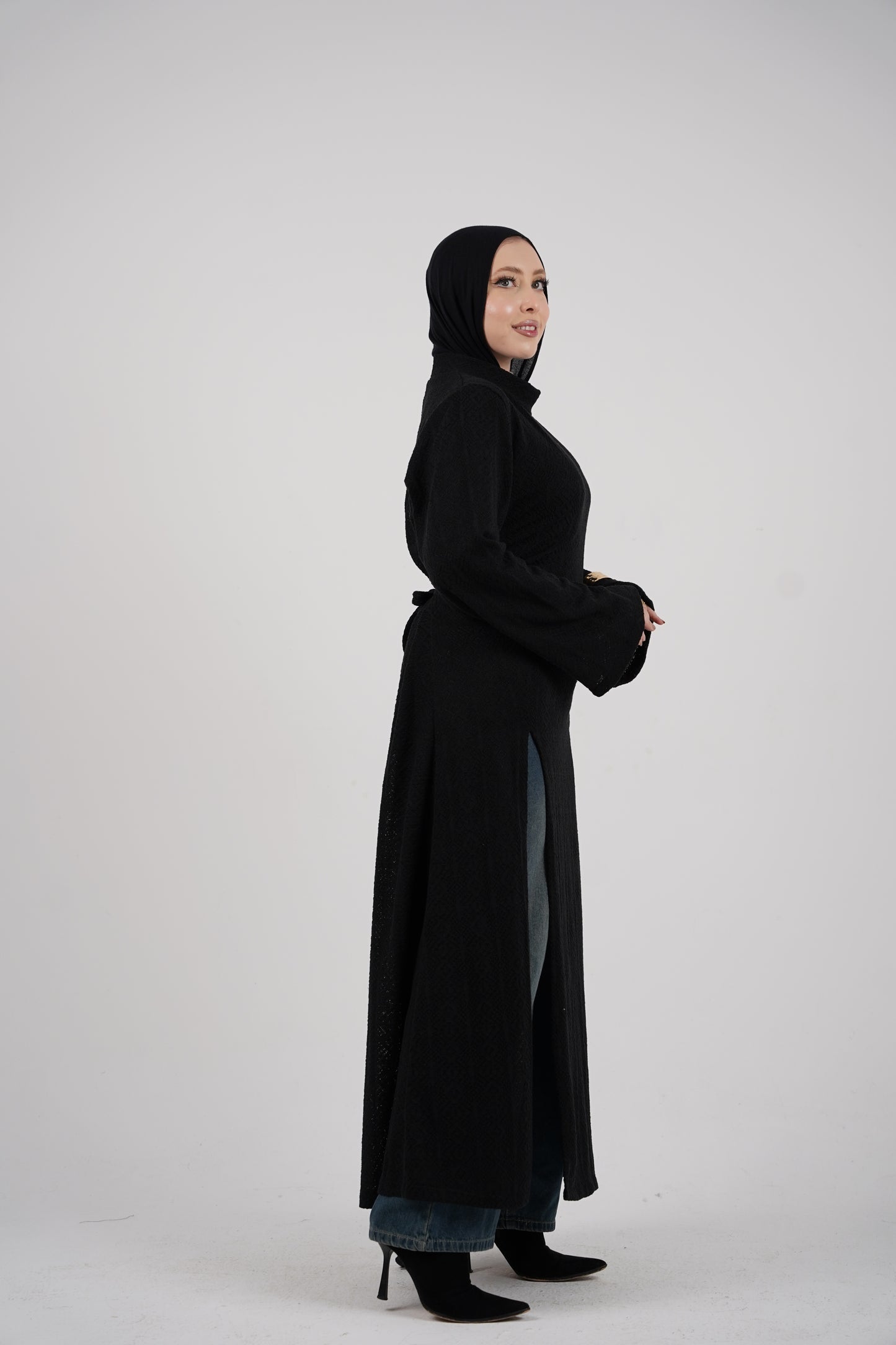 Diamond Knit Dress – Black