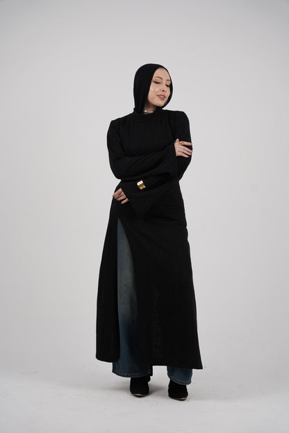 Diamond Knit Dress – Black