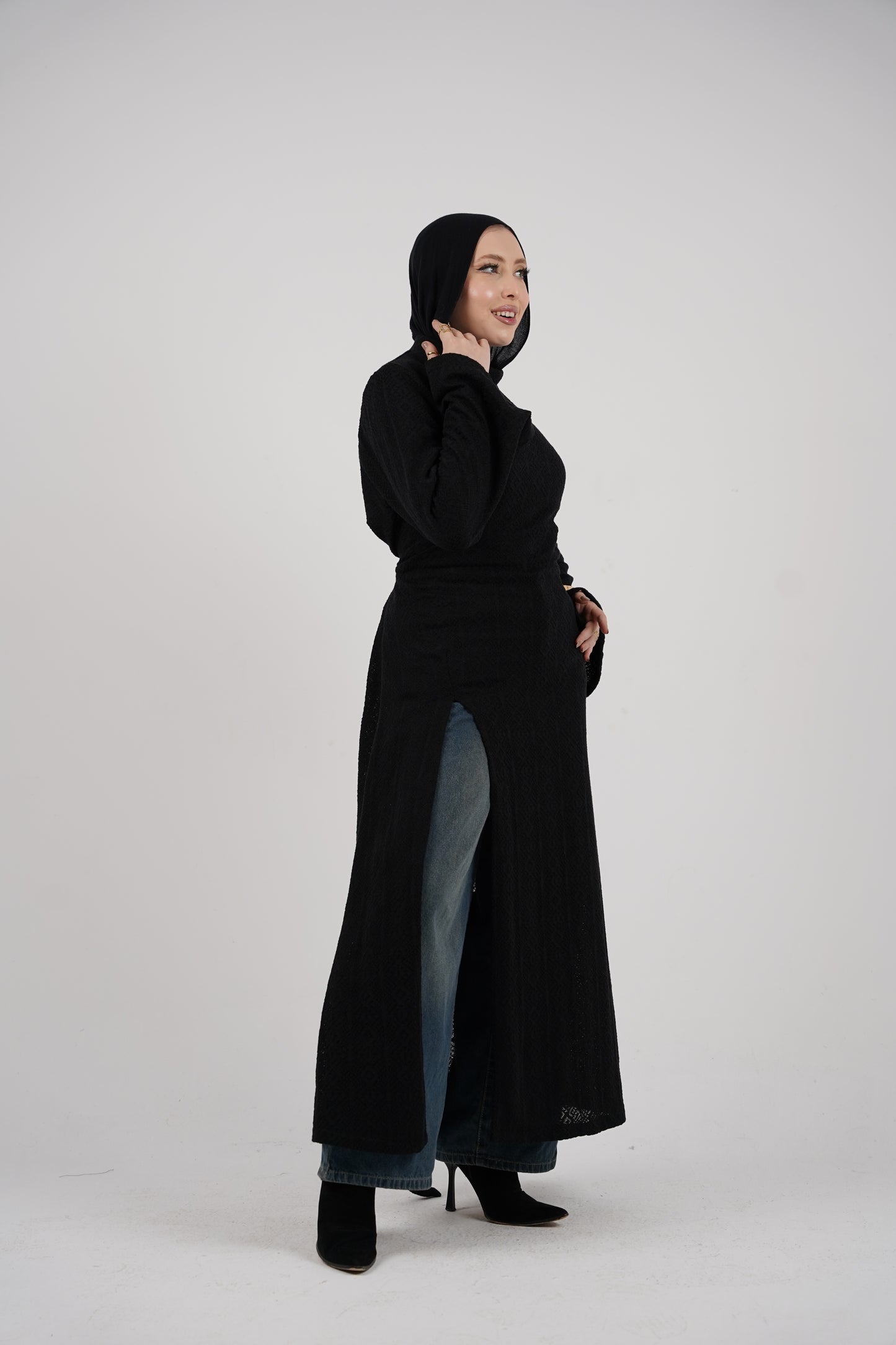 Diamond Knit Dress – Black