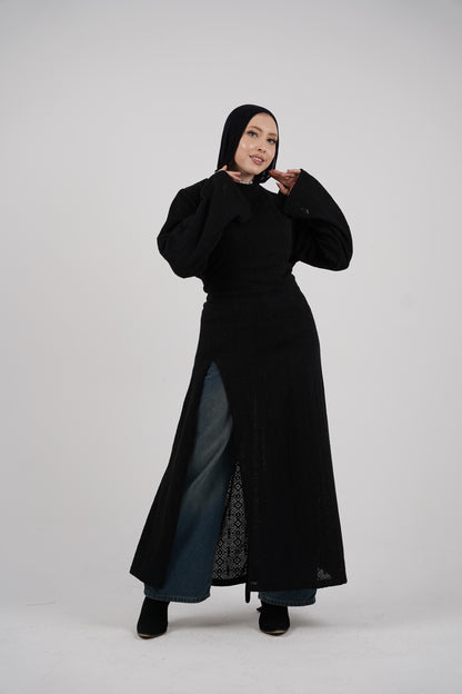 Diamond Knit Dress – Black