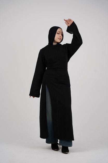 Diamond Knit Dress – Black