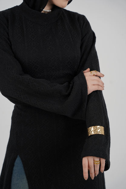 Diamond Knit Dress – Black