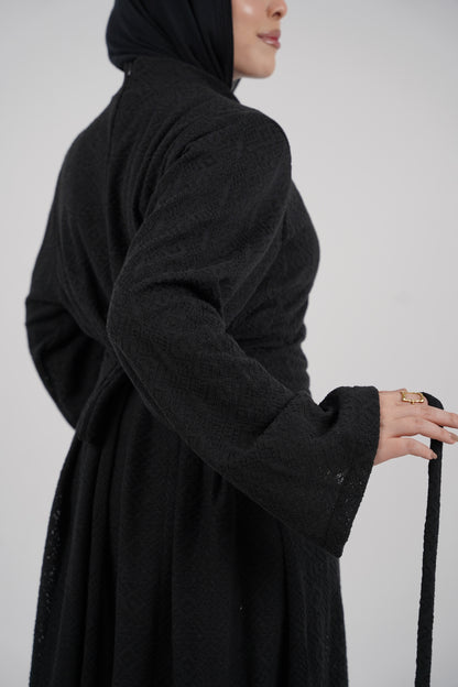 Diamond Knit Dress – Black