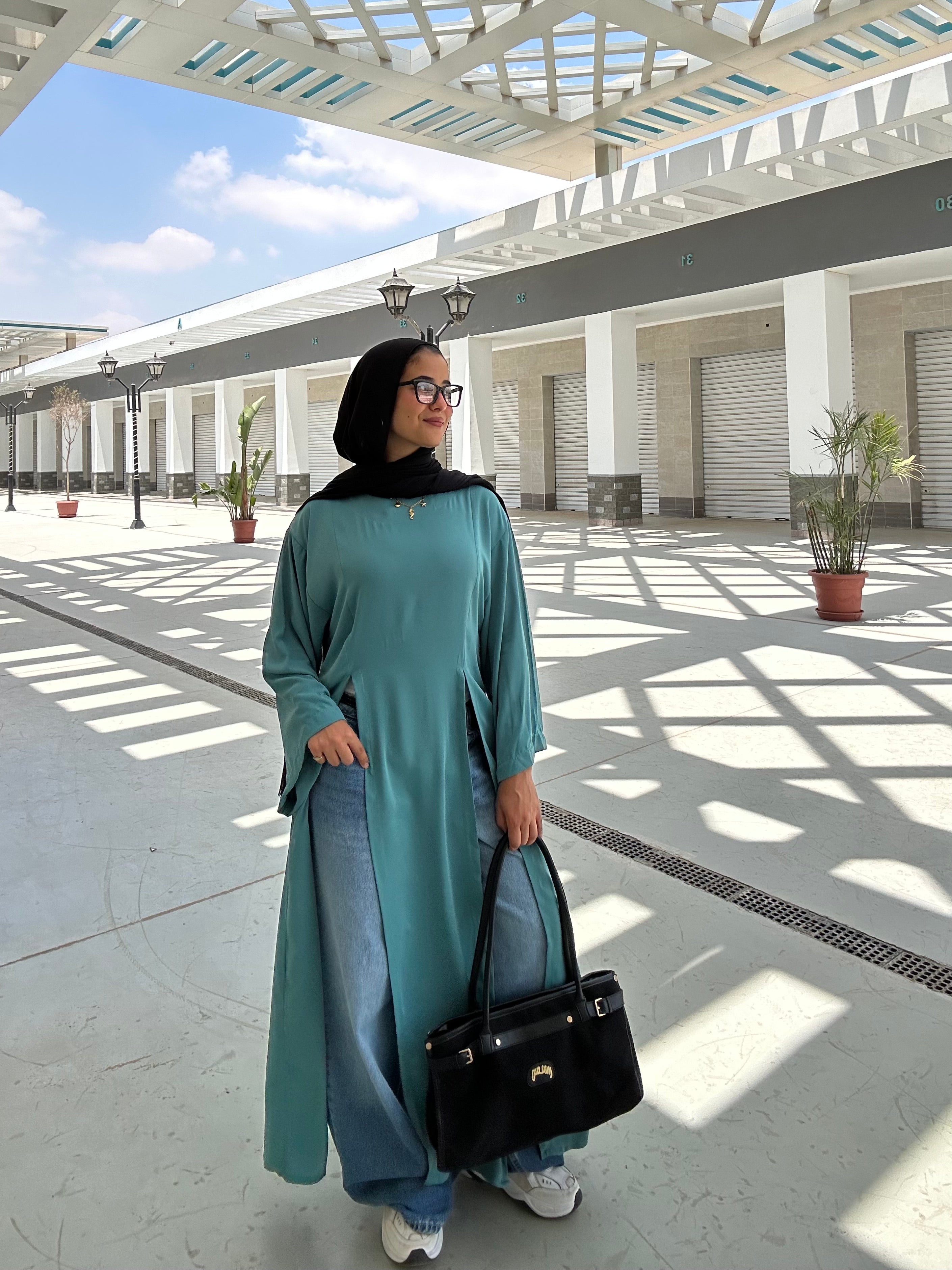 Noir Flow Blouse - Turquoise