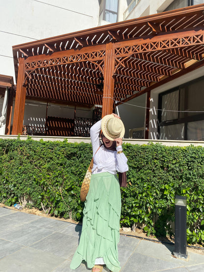 Mint Breeze Ruffle Skirt