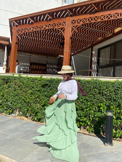 Mint Breeze Ruffle Skirt