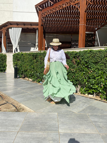 Mint Breeze Ruffle Skirt