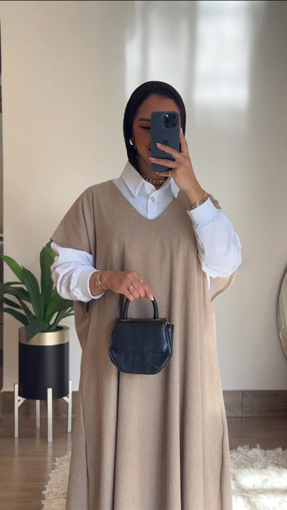 wool dress & basic chemise set