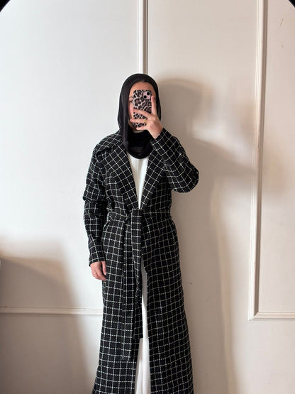 Black & White Checkered Coat