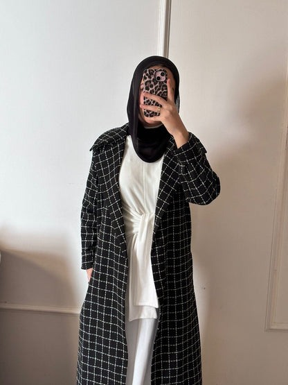 Black & White Checkered Coat